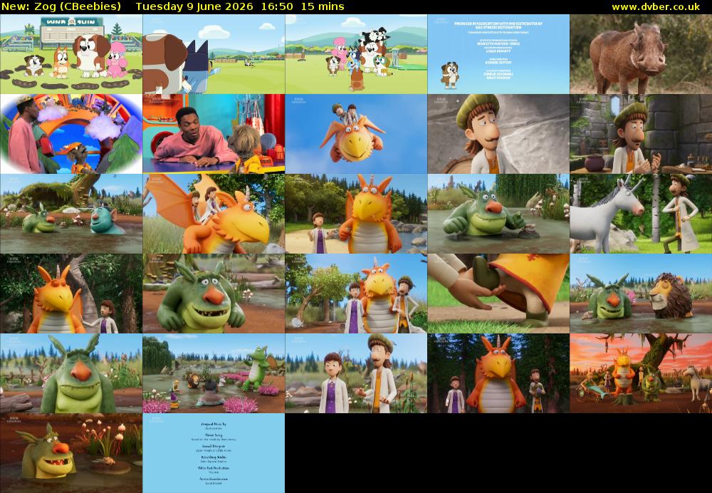 Zog (CBeebies) Tuesday 9 June 2026 16:50 - 17:05