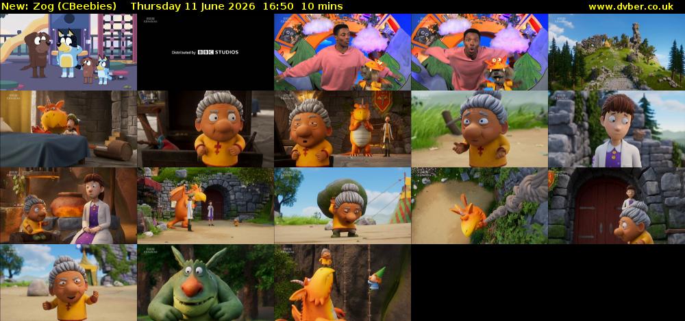 Zog (CBeebies) Thursday 11 June 2026 16:50 - 17:00