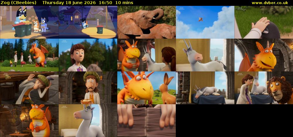 Zog (CBeebies) Thursday 18 June 2026 16:50 - 17:00