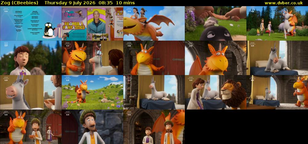Zog (CBeebies) Thursday 9 July 2026 08:35 - 08:45