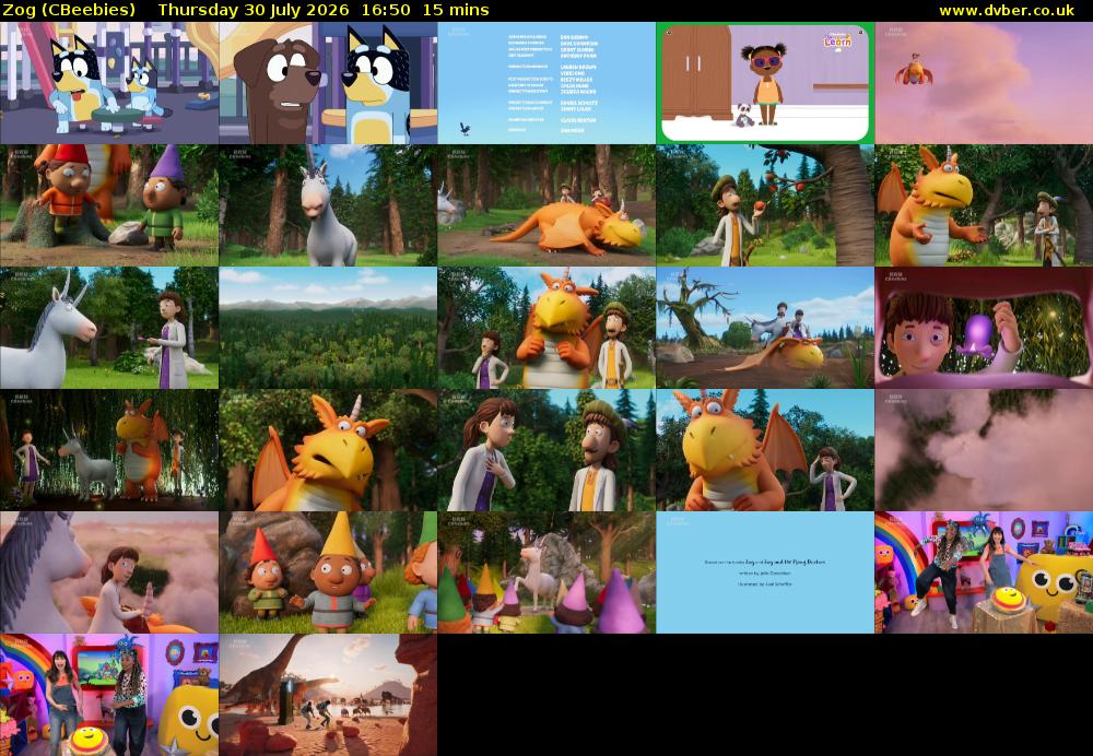 Zog (CBeebies) Thursday 30 July 2026 16:50 - 17:05