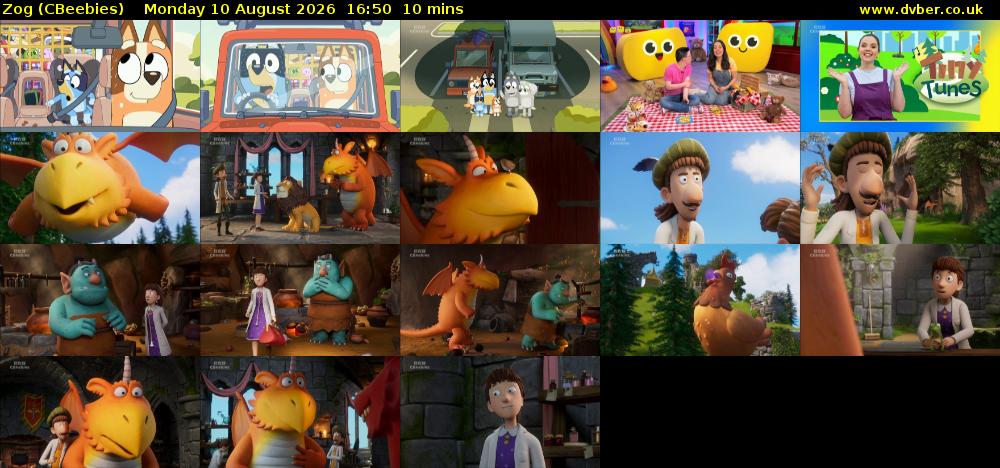 Zog (CBeebies) Monday 10 August 2026 16:50 - 17:00