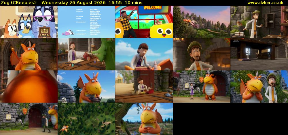 Zog (CBeebies) Wednesday 26 August 2026 16:55 - 17:05