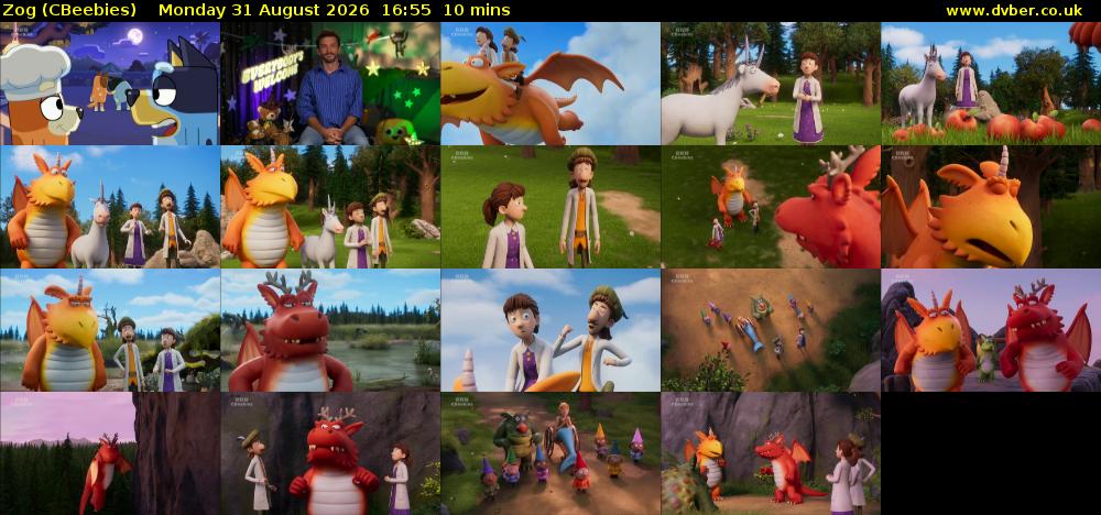 Zog (CBeebies) Monday 31 August 2026 16:55 - 17:05