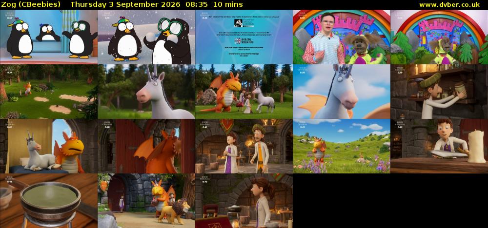 Zog (CBeebies) Thursday 3 September 2026 08:35 - 08:45