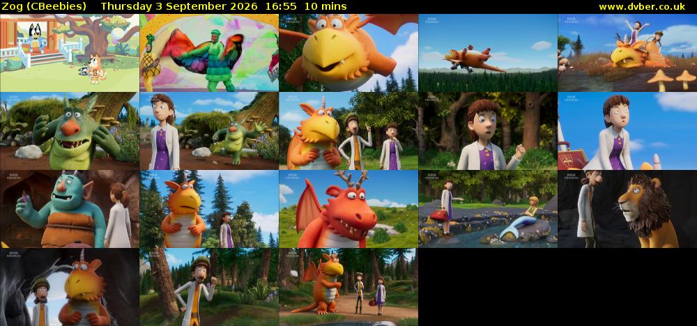 Zog (CBeebies) Thursday 3 September 2026 16:55 - 17:05