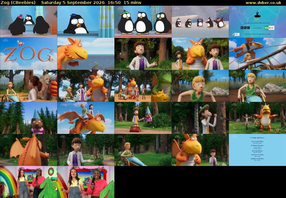 Zog (CBeebies) Saturday 5 September 2026 16:50 - 17:05