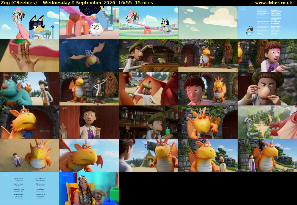 Zog (CBeebies) Wednesday 9 September 2026 16:55 - 17:10