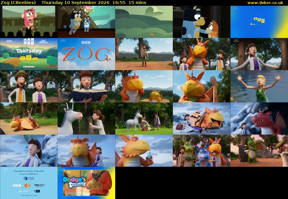 Zog (CBeebies) Thursday 10 September 2026 16:55 - 17:10