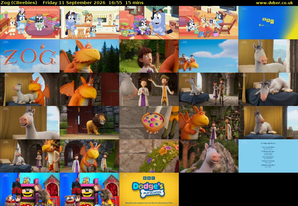 Zog (CBeebies) Friday 11 September 2026 16:55 - 17:10