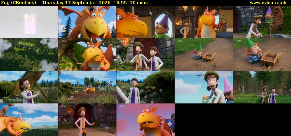 Zog (CBeebies) Thursday 17 September 2026 16:55 - 17:05