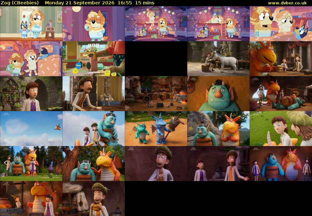 Zog (CBeebies) Monday 21 September 2026 16:55 - 17:10