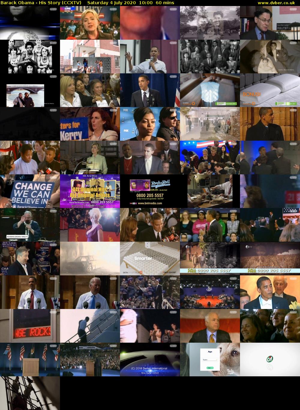 Barack Obama - His Story (CCXTV) Saturday 4 July 2020 10:00 - 11:00
