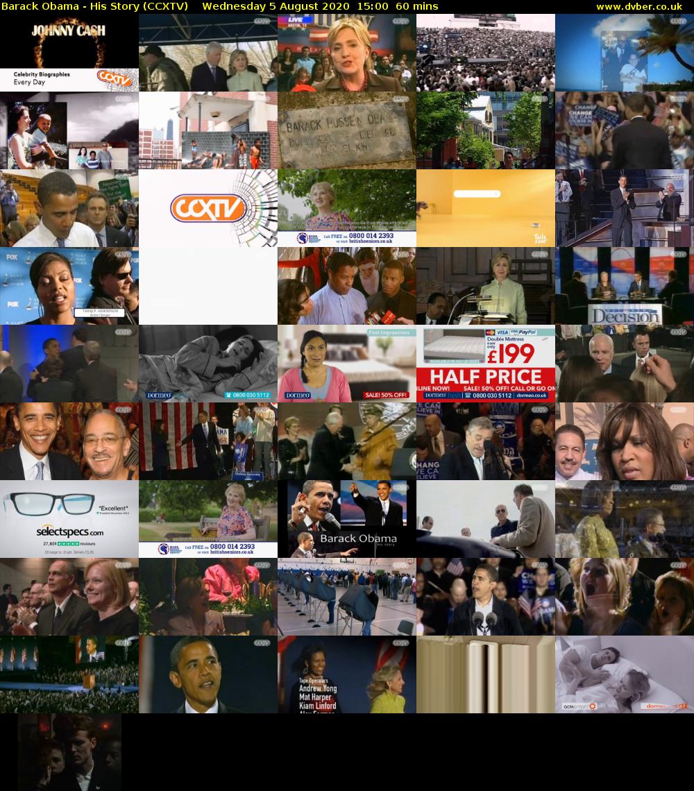 Barack Obama - His Story (CCXTV) Wednesday 5 August 2020 15:00 - 16:00