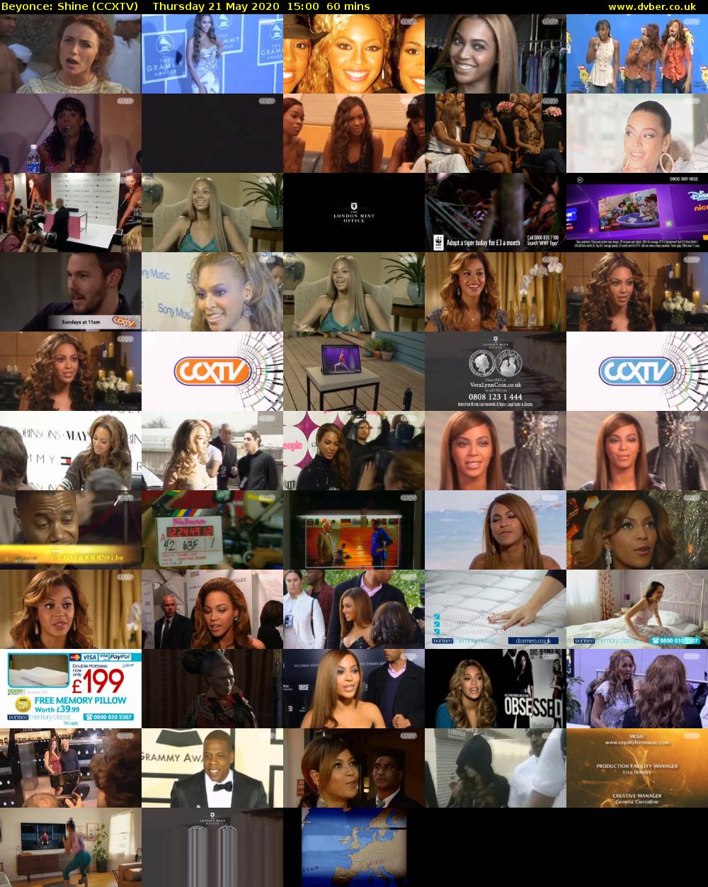 Beyonce: Shine (CCXTV) Thursday 21 May 2020 15:00 - 16:00