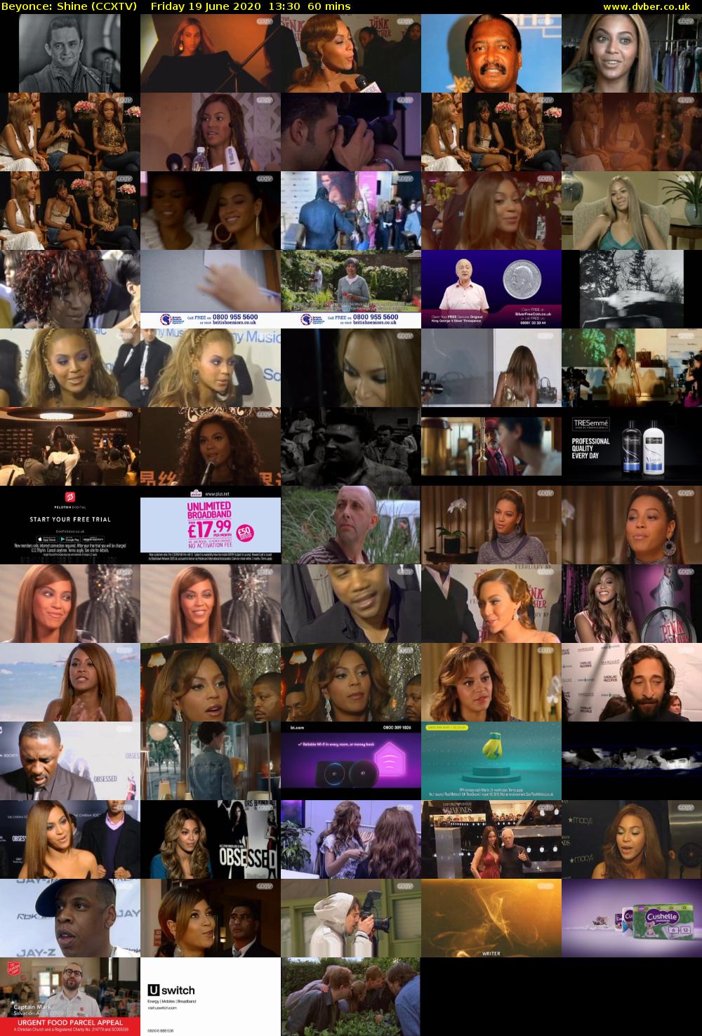 Beyonce: Shine (CCXTV) Friday 19 June 2020 13:30 - 14:30