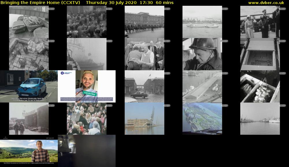 Bringing the Empire Home (CCXTV) Thursday 30 July 2020 17:30 - 18:30