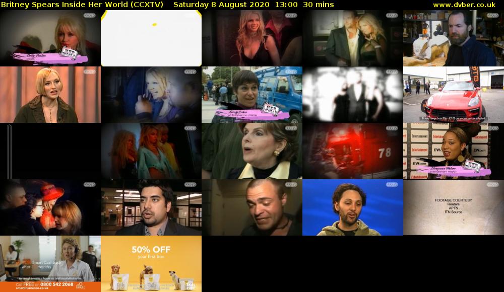Britney Spears Inside Her World (CCXTV) Saturday 8 August 2020 13:00 - 13:30