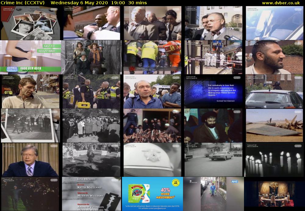 Crime Inc (CCXTV) Wednesday 6 May 2020 19:00 - 19:30