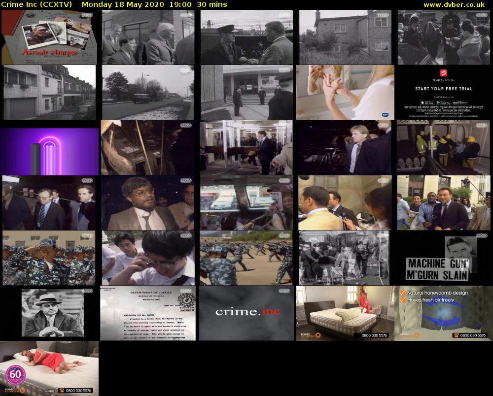 Crime Inc (CCXTV) Monday 18 May 2020 19:00 - 19:30