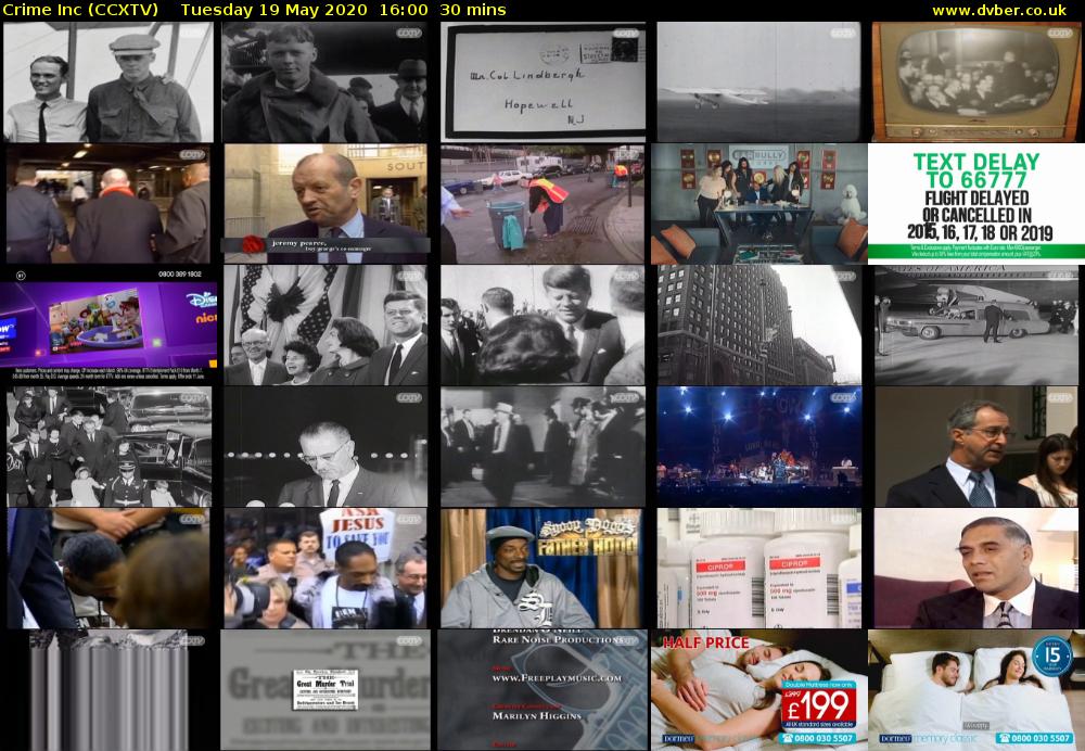 Crime Inc (CCXTV) Tuesday 19 May 2020 16:00 - 16:30