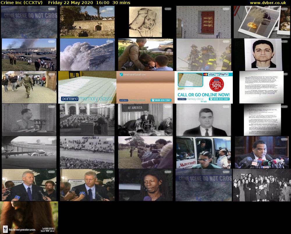 Crime Inc (CCXTV) Friday 22 May 2020 16:00 - 16:30