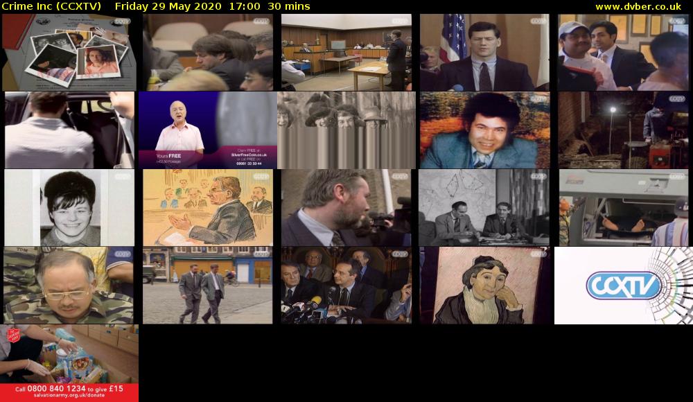 Crime Inc (CCXTV) Friday 29 May 2020 17:00 - 17:30