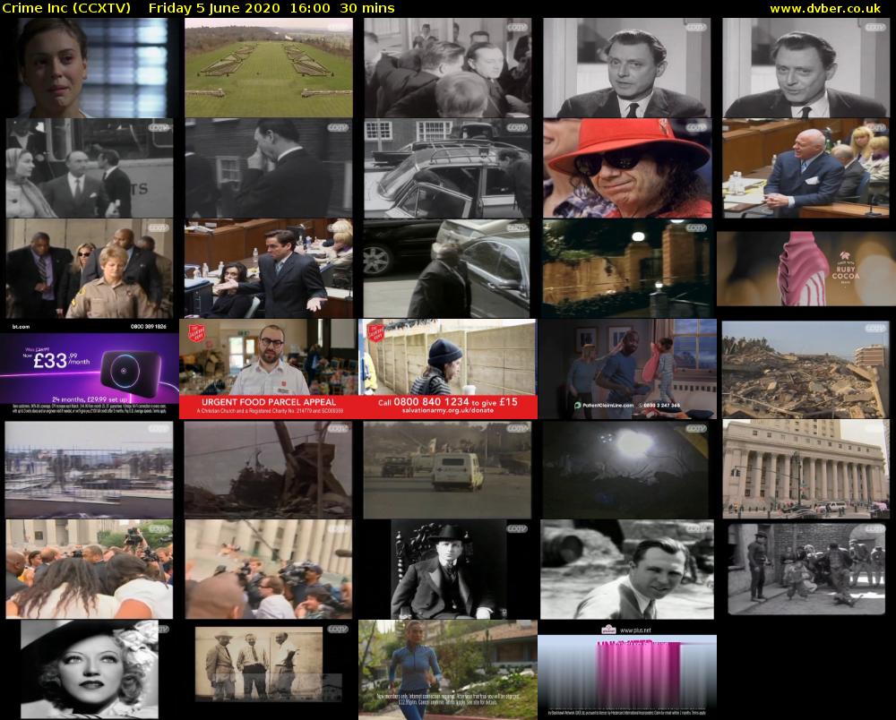 Crime Inc (CCXTV) Friday 5 June 2020 16:00 - 16:30