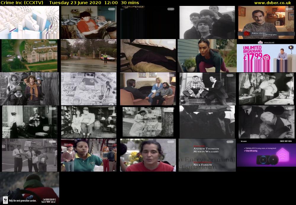 Crime Inc (CCXTV) Tuesday 23 June 2020 12:00 - 12:30