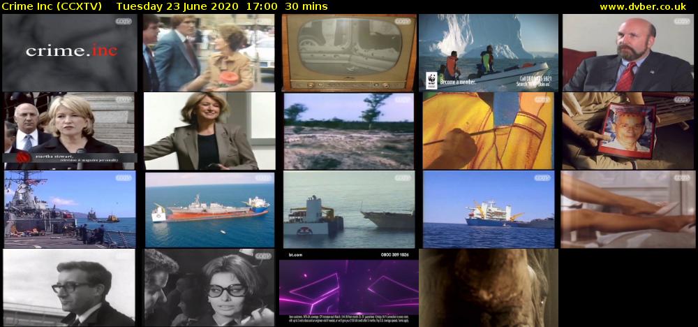 Crime Inc (CCXTV) Tuesday 23 June 2020 17:00 - 17:30