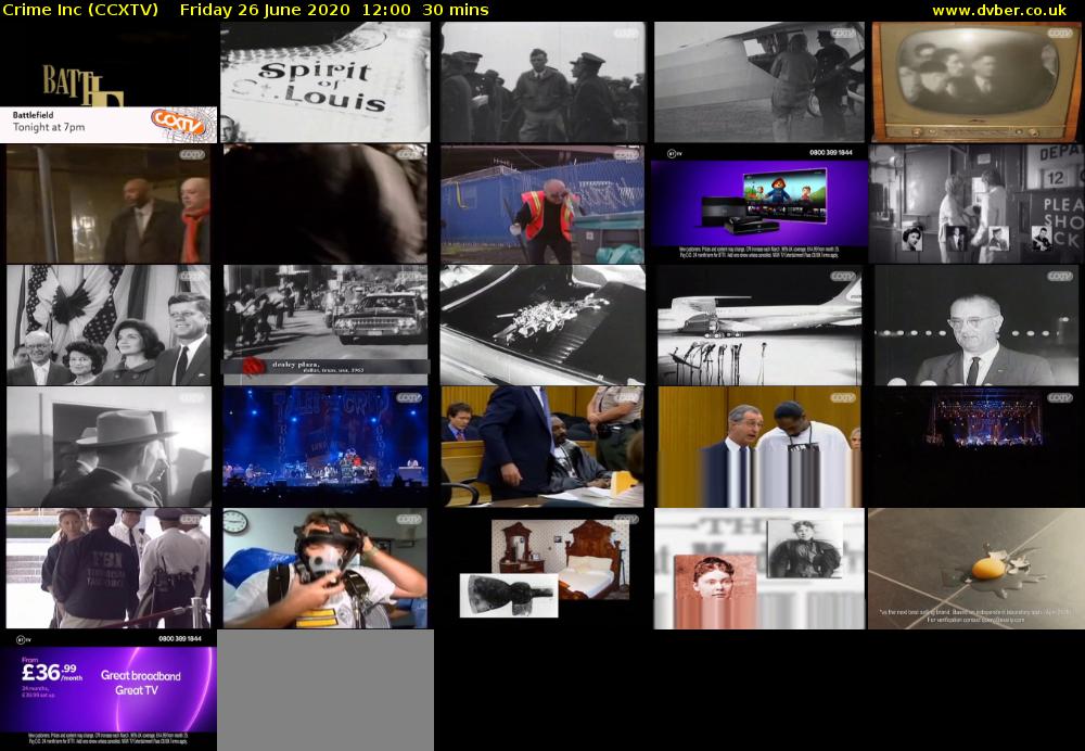 Crime Inc (CCXTV) Friday 26 June 2020 12:00 - 12:30