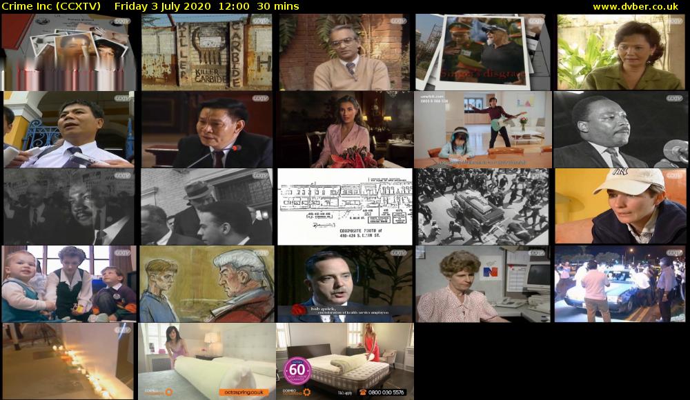 Crime Inc (CCXTV) Friday 3 July 2020 12:00 - 12:30