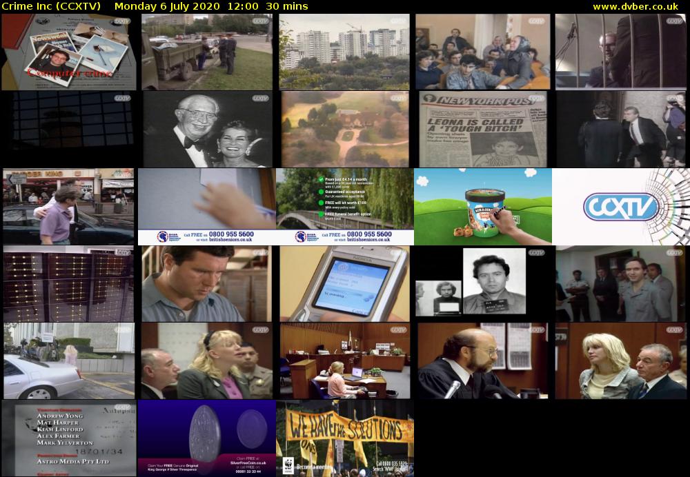 Crime Inc (CCXTV) Monday 6 July 2020 12:00 - 12:30