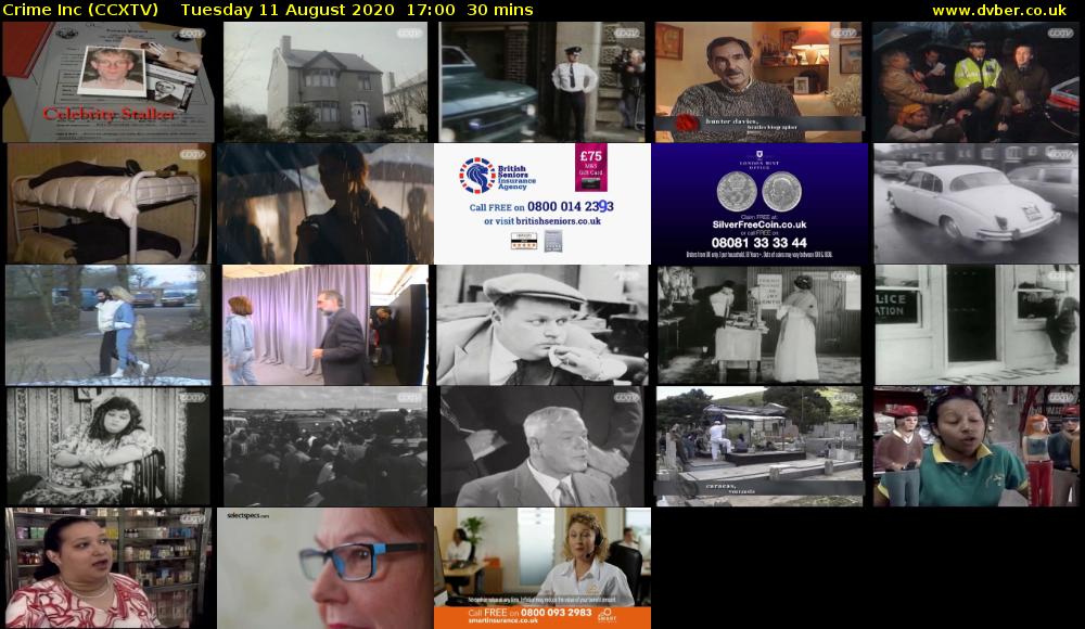 Crime Inc (CCXTV) Tuesday 11 August 2020 17:00 - 17:30