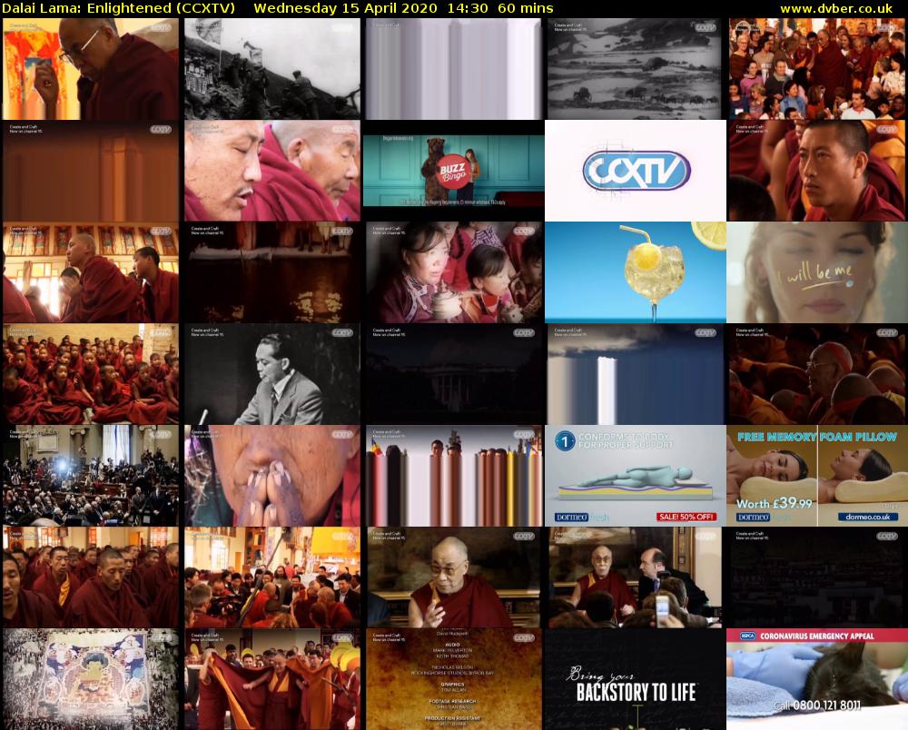 Dalai Lama: Enlightened (CCXTV) Wednesday 15 April 2020 14:30 - 15:30