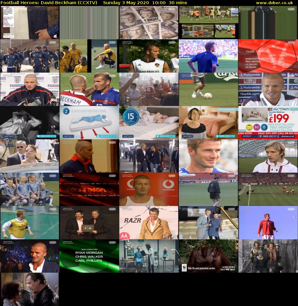 Football Heroes: David Beckham (CCXTV) Sunday 3 May 2020 10:00 - 10:30