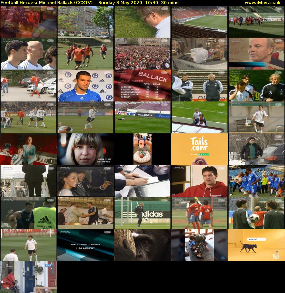 Football Heroes: Michael Ballack (CCXTV) Sunday 3 May 2020 10:30 - 11:00