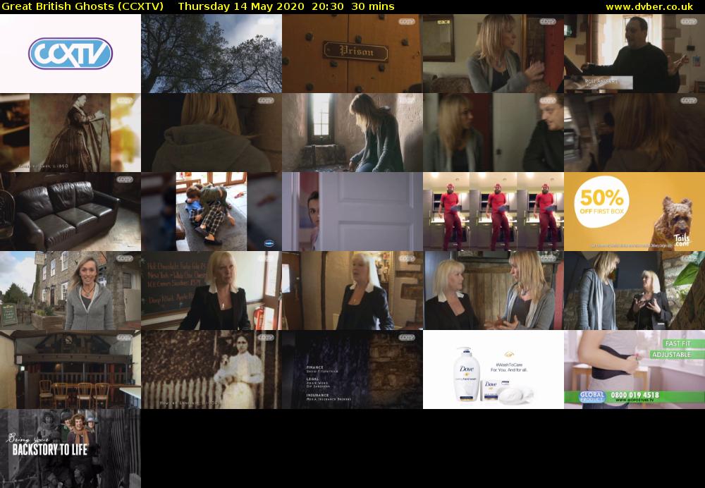 Great British Ghosts (CCXTV) Thursday 14 May 2020 20:30 - 21:00