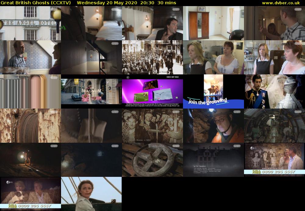 Great British Ghosts (CCXTV) Wednesday 20 May 2020 20:30 - 21:00