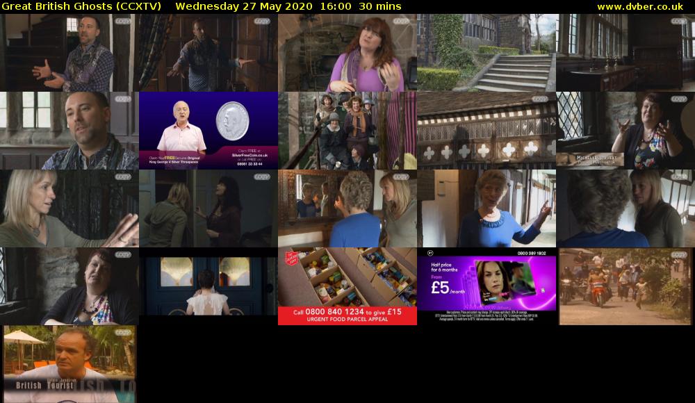 Great British Ghosts (CCXTV) Wednesday 27 May 2020 16:00 - 16:30