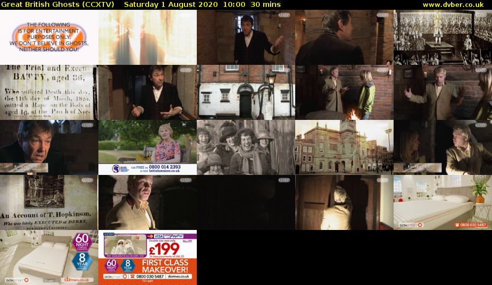 Great British Ghosts (CCXTV) Saturday 1 August 2020 10:00 - 10:30