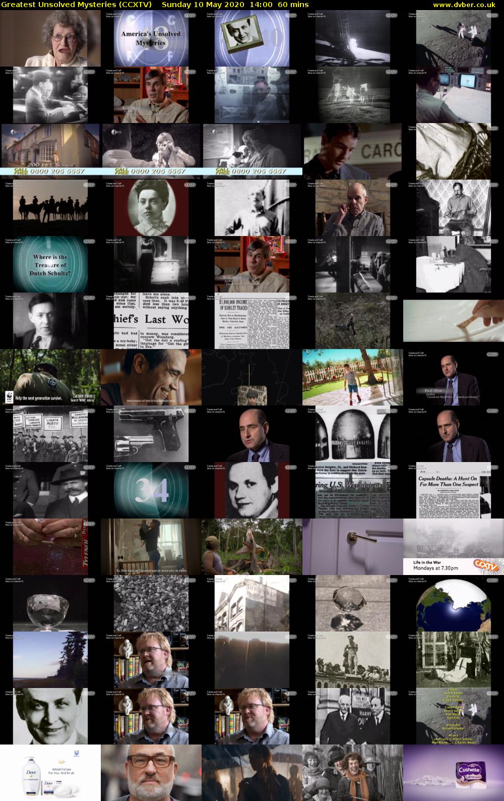 Greatest Unsolved Mysteries (CCXTV) Sunday 10 May 2020 14:00 - 15:00