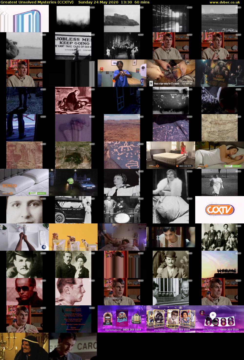 Greatest Unsolved Mysteries (CCXTV) Sunday 24 May 2020 13:30 - 14:30