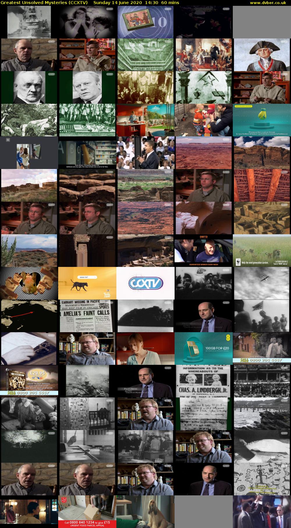 Greatest Unsolved Mysteries (CCXTV) Sunday 14 June 2020 14:30 - 15:30