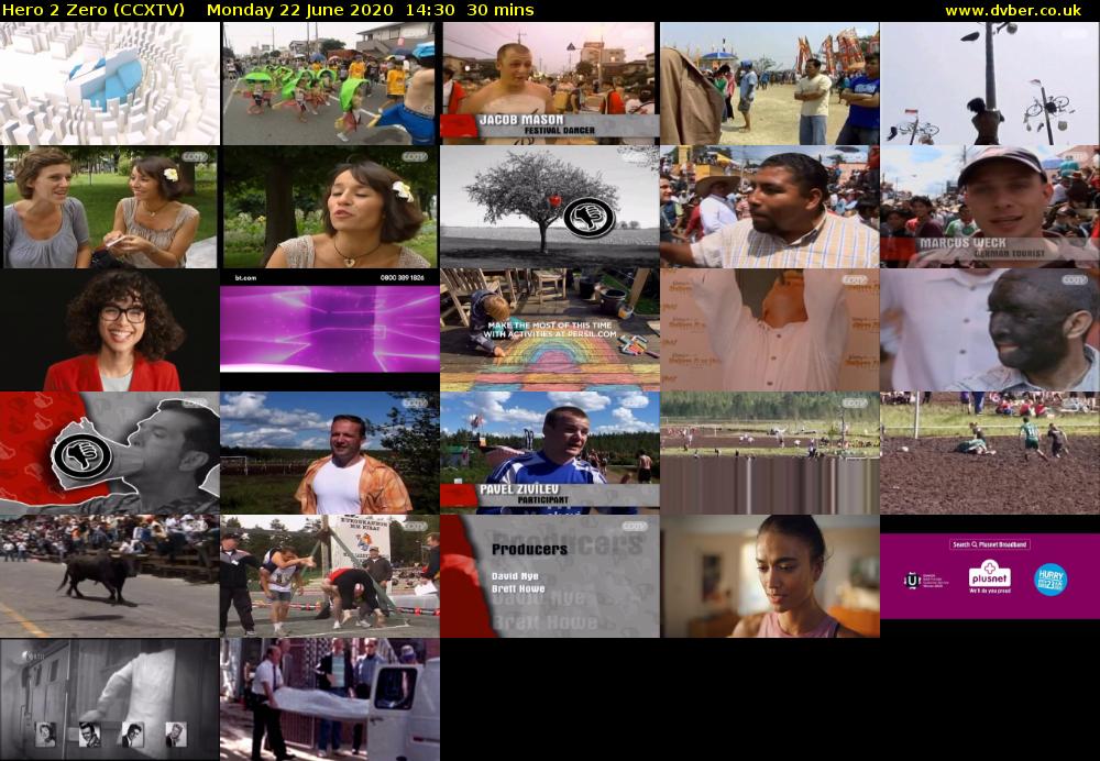 Hero 2 Zero (CCXTV) Monday 22 June 2020 14:30 - 15:00