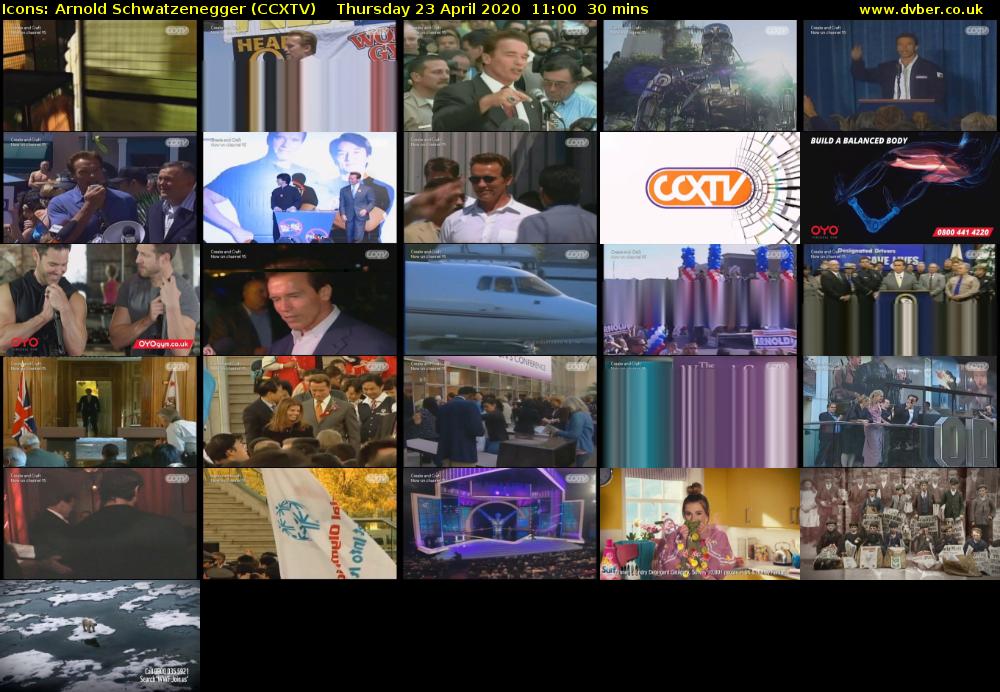 Icons: Arnold Schwatzenegger (CCXTV) Thursday 23 April 2020 11:00 - 11:30