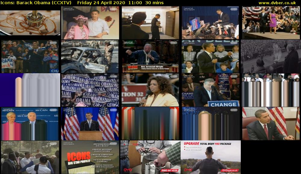 Icons: Barack Obama (CCXTV) Friday 24 April 2020 11:00 - 11:30