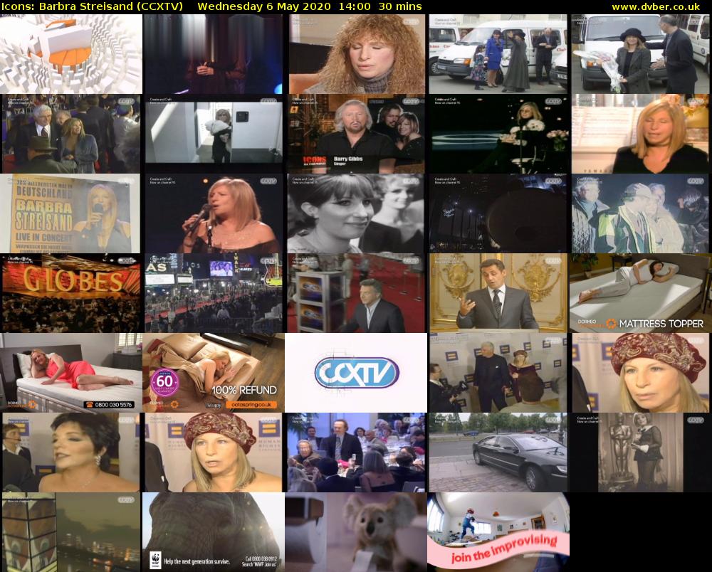 Icons: Barbra Streisand (CCXTV) Wednesday 6 May 2020 14:00 - 14:30