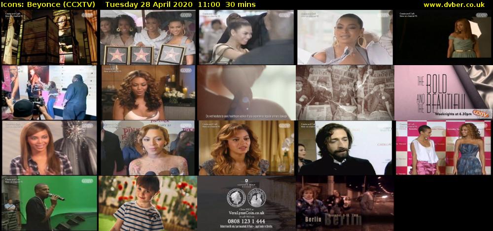 Icons: Beyonce (CCXTV) Tuesday 28 April 2020 11:00 - 11:30