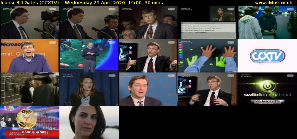 Icons: Bill Gates (CCXTV) Wednesday 29 April 2020 14:00 - 14:30